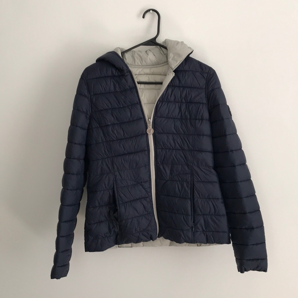 Halifax Traders puff jacket blue grey reversible